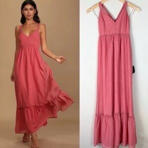 Lulu's Coral Maxi Dress